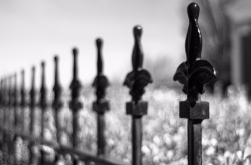 Wrought Iron Fence line Bokeh